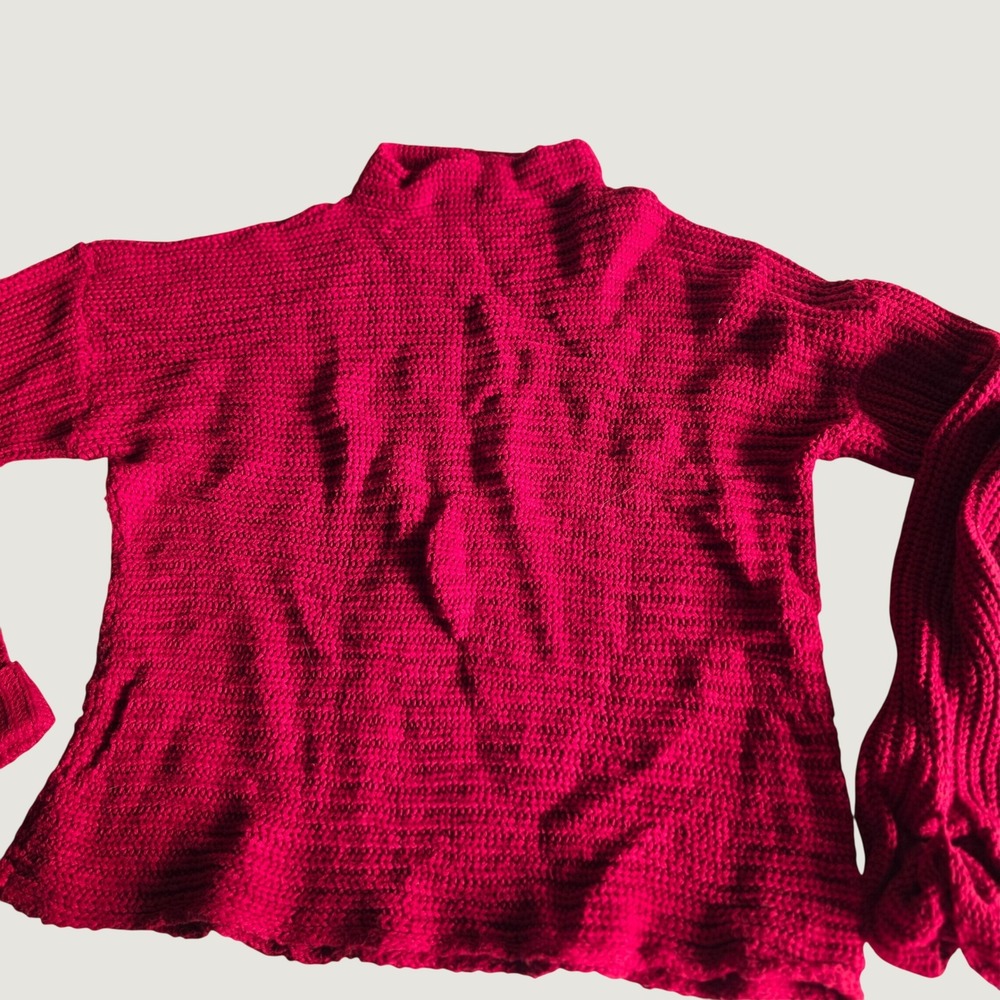 Two-One-Two 212 New York Mens Magenta Red Chunky Knit Mock Neck Sweater XL